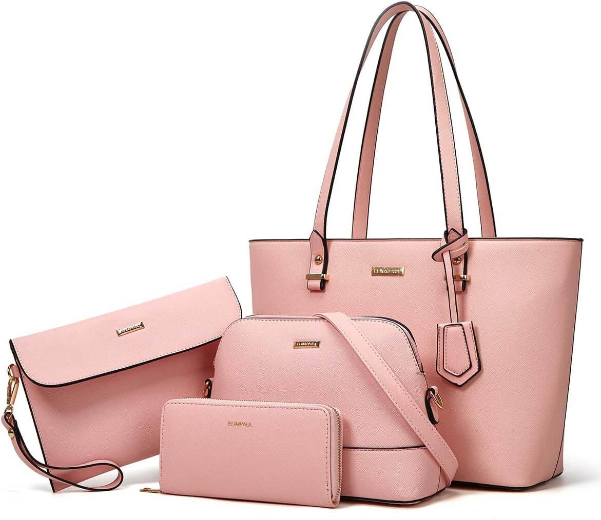 4-Piece Handbag Set for Women | Tote, Crossbody & Wallet Clutch