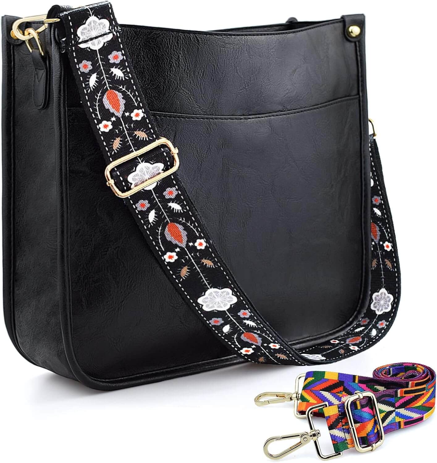 Crossbody Bag with 2 Guitar Straps | Vegan Leather Purse
