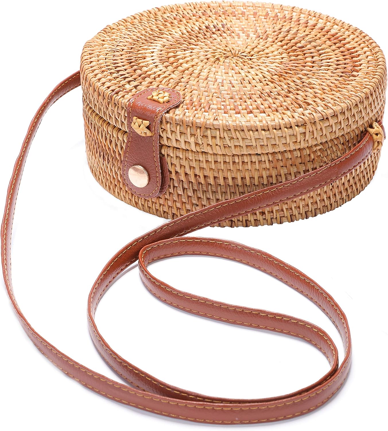 Woven Straw Beach Bag - Natural Rattan Tote for Summer Vacation