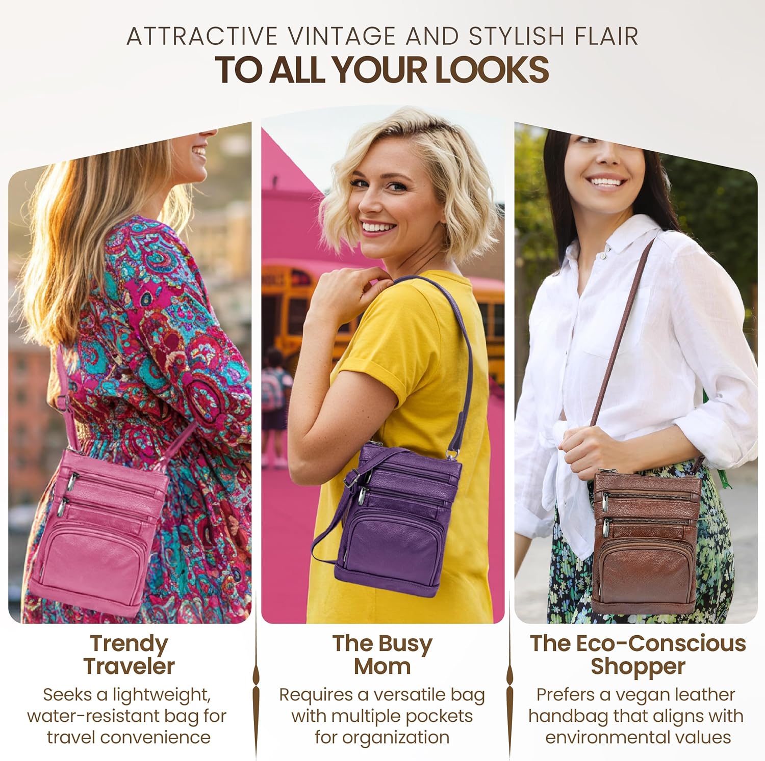 Krediz Leather Crossbody Bag for Women - Soft, Durable, and Multi-Pocket Design