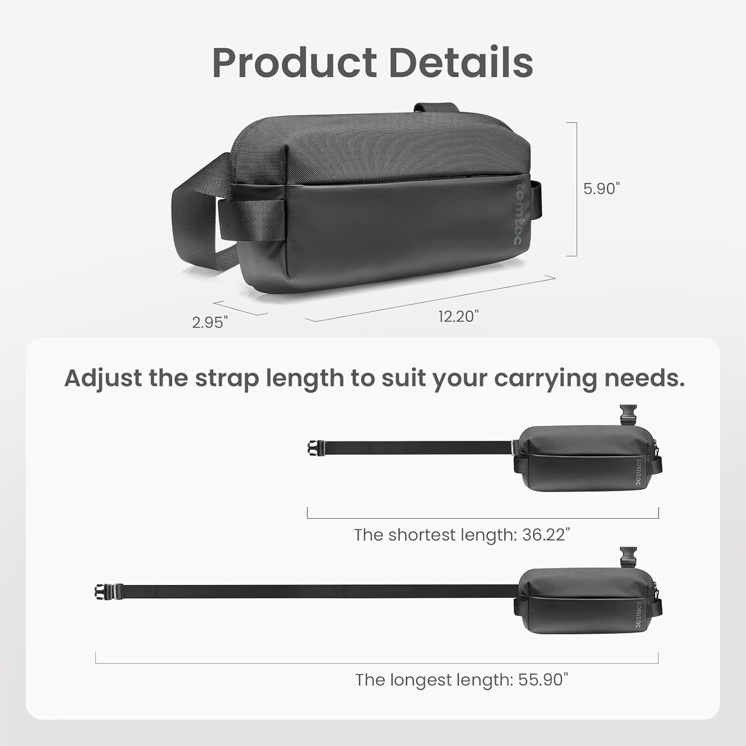 tomtoc Compact Sling Bag - Lightweight Crossbody Backpack for Everyday Carry