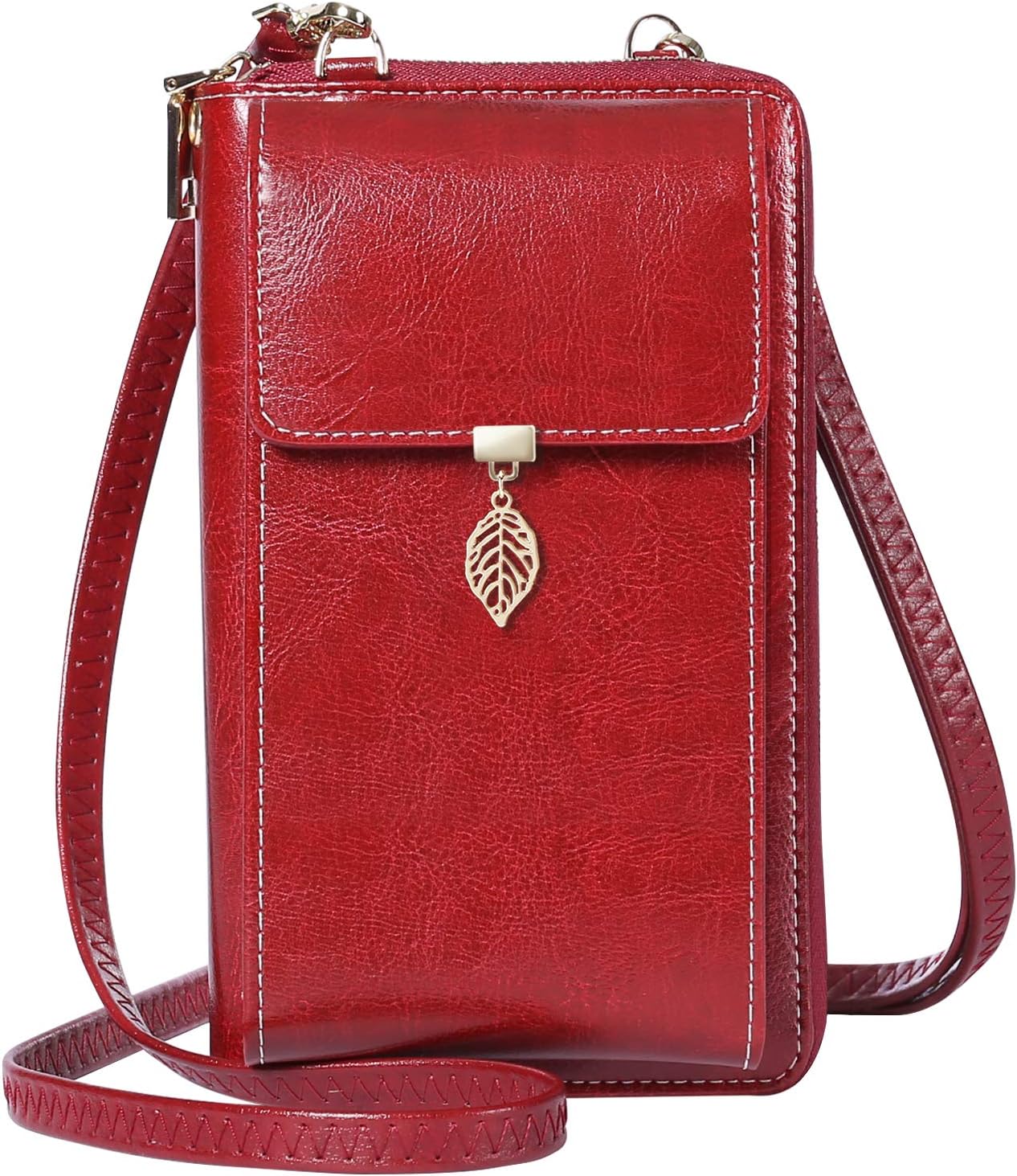 Small Leather Crossbody Bag for Women - Cell Phone Purse Wallet