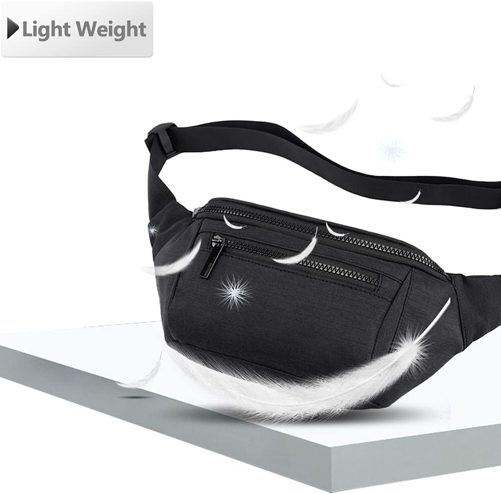 Crossbody Fanny Pack for Travel, Running, and Everyday - Fits Phone & Wallet (Black)