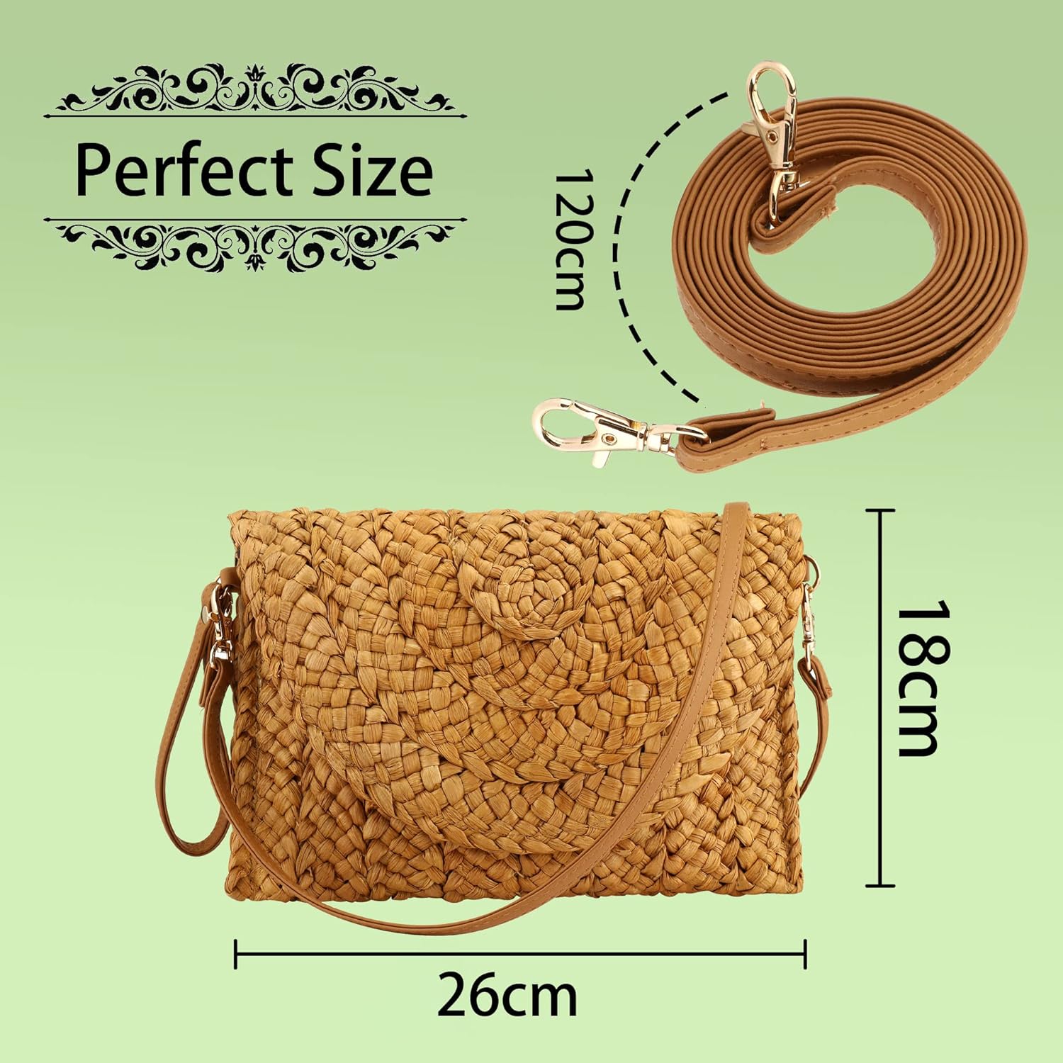Woven Straw Crossbody Bag - Chic Summer Purse for Women