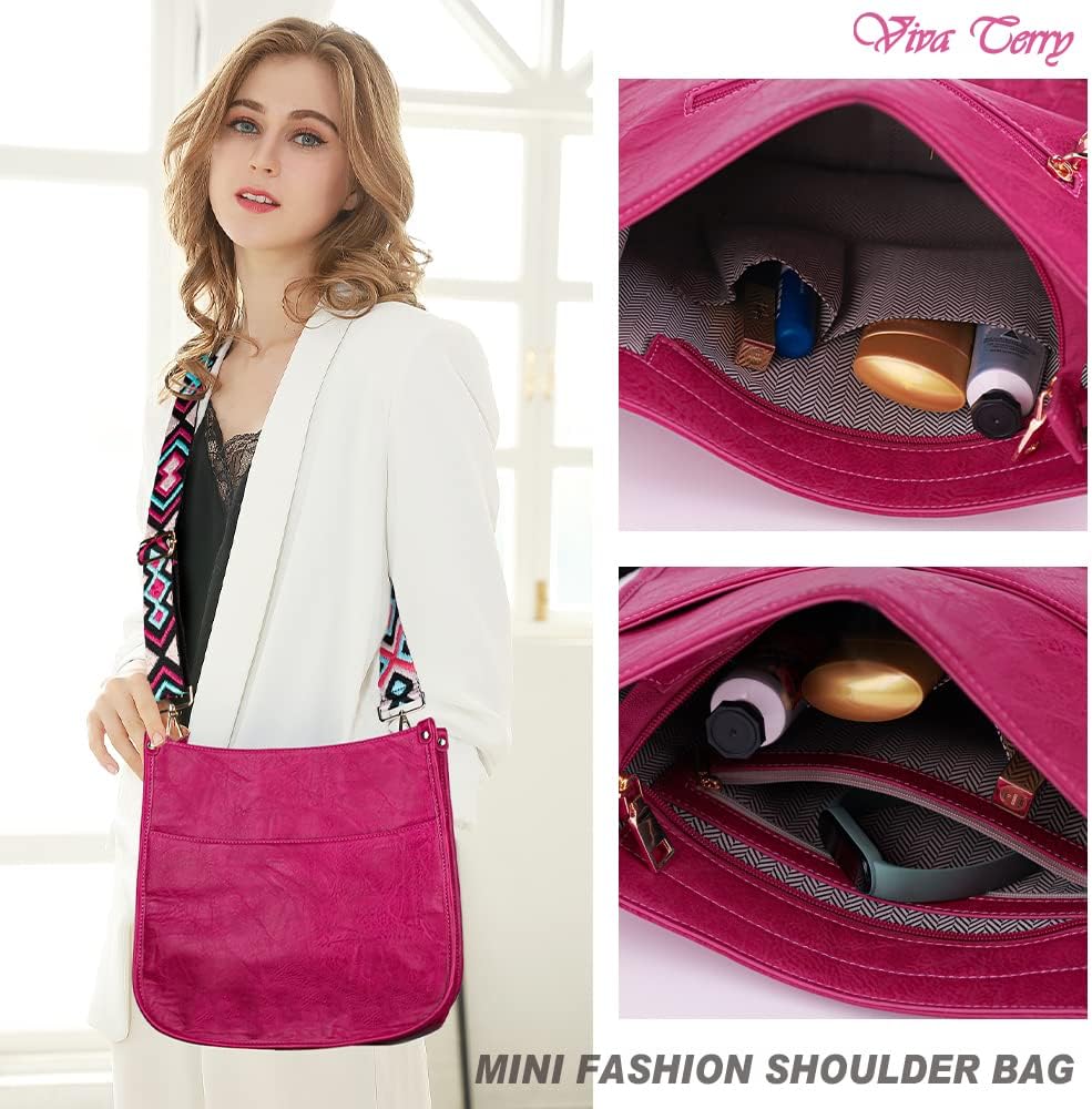 Vegan Leather Crossbody Bag with Adjustable Strap