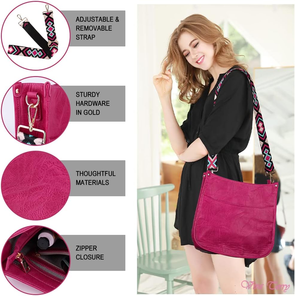 Vegan Leather Crossbody Bag with Adjustable Strap