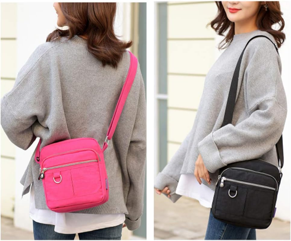 Casual Nylon Crossbody Bag - Lightweight Waterproof Shoulder Purse for Women
