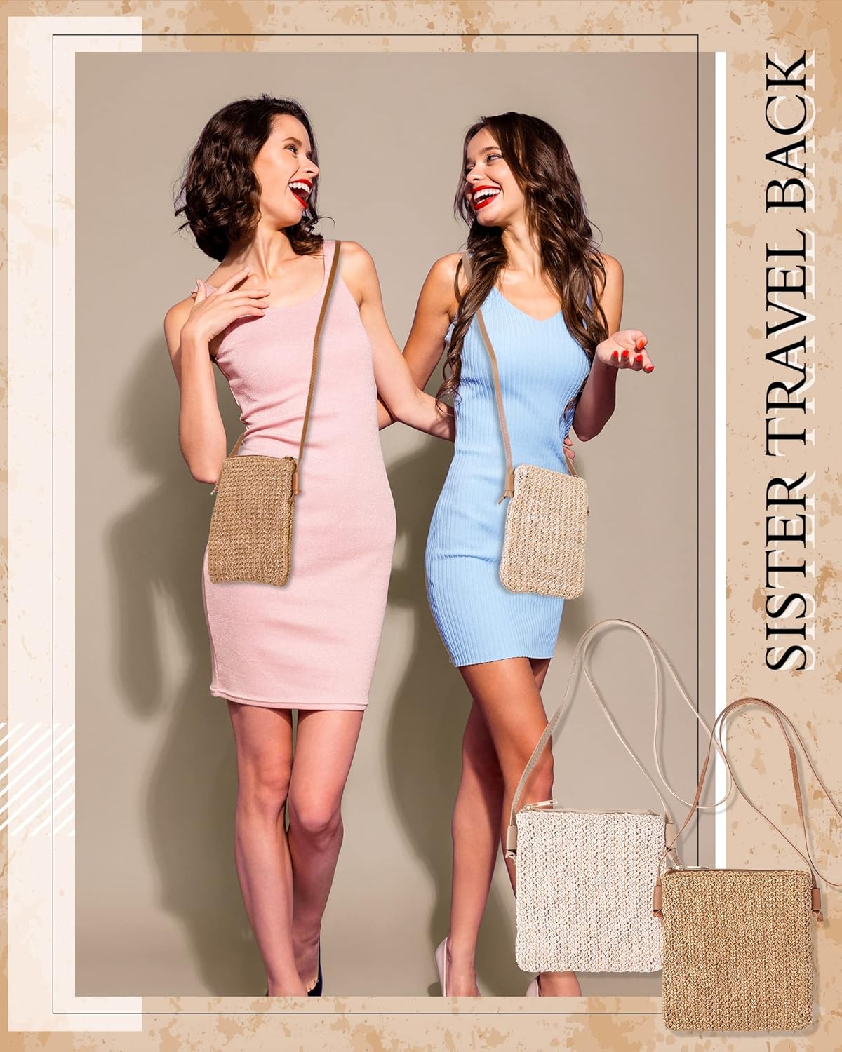 Sweetude Mini Straw Crossbody Bag - Perfect for Summer!