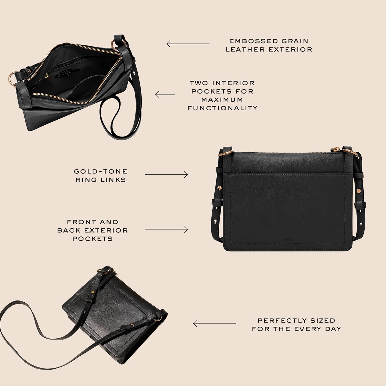 Fossil Taryn Leather Crossbody Bag