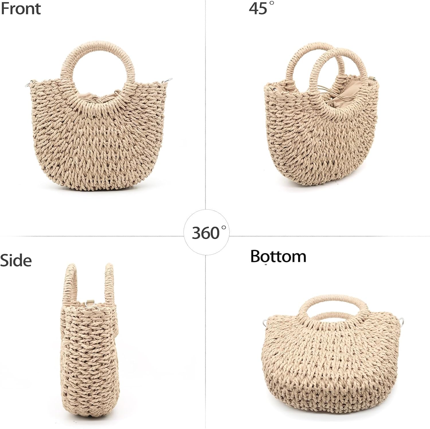 Handwoven Straw Crossbody Bag - Perfect for Summer Beach Days & Vacation