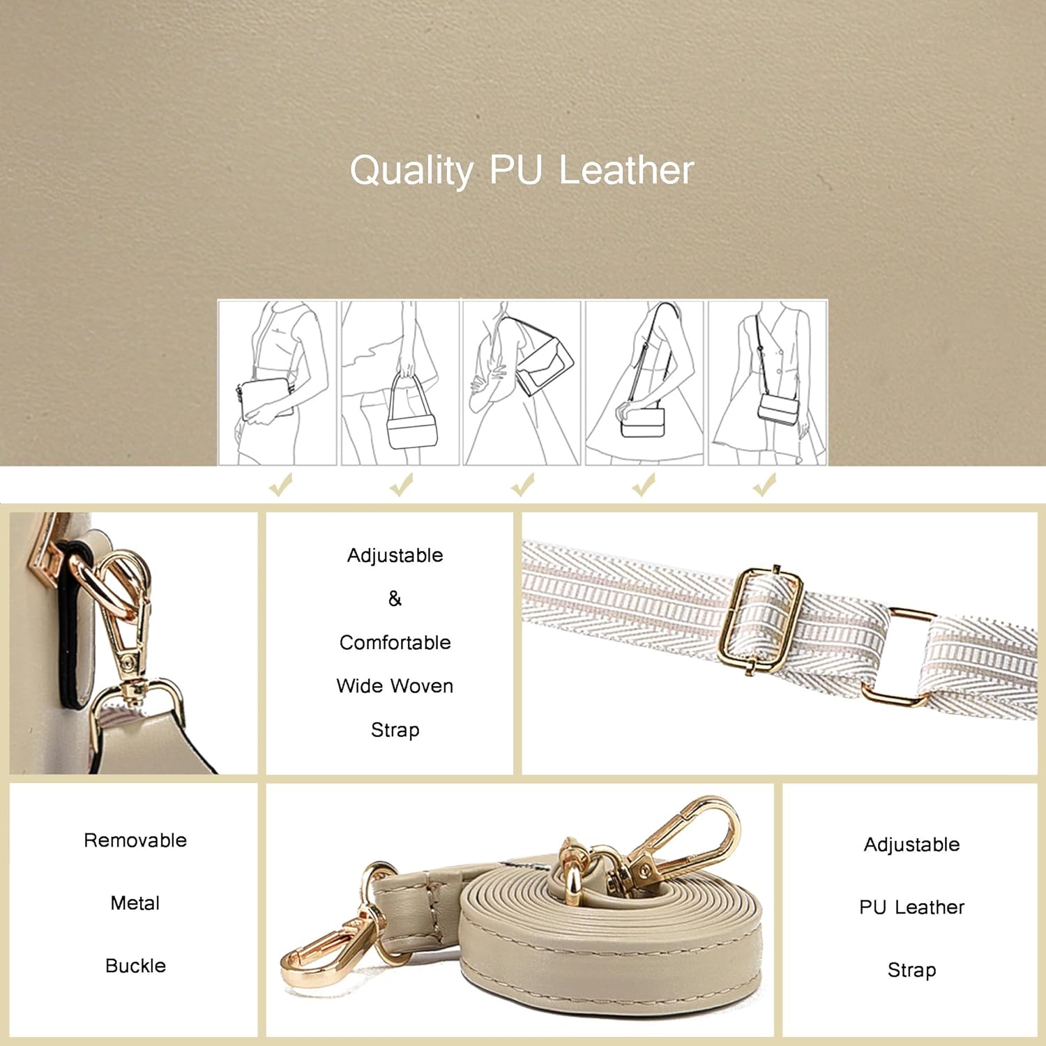Small Vegan Leather Crossbody Bag - Stylish Shoulder Purse & Wallet