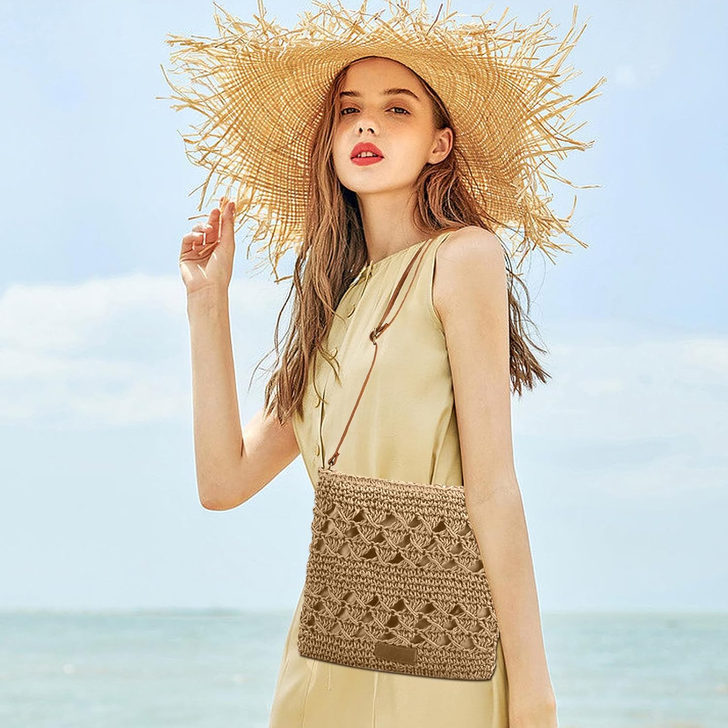 Boho Straw Crossbody Bag - Perfect for Summer Adventures