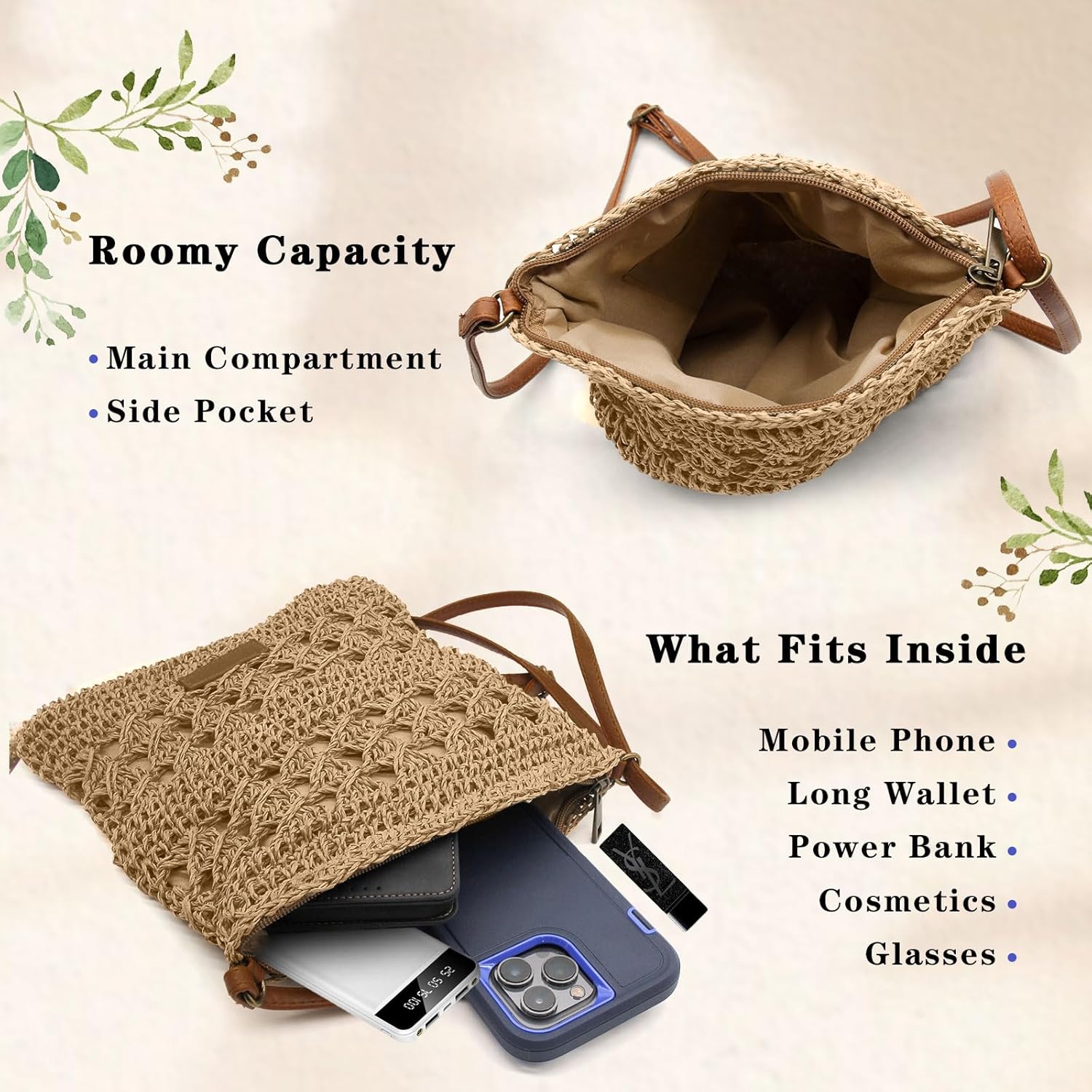 Boho Straw Crossbody Bag - Perfect for Summer Adventures