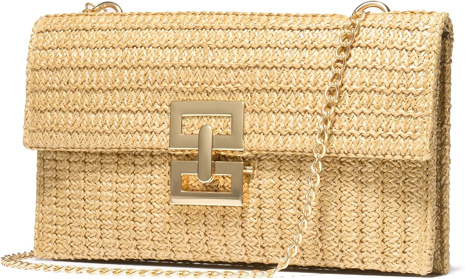 Woven Straw Clutch & Crossbody Bag - Perfect for Summer