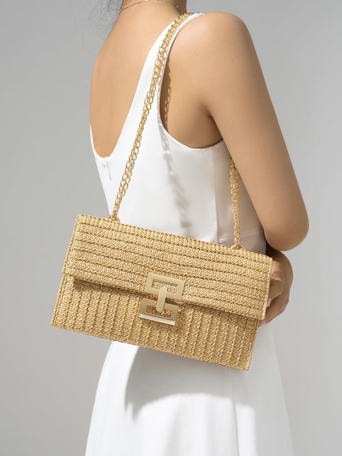 Woven Straw Clutch & Crossbody Bag - Perfect for Summer