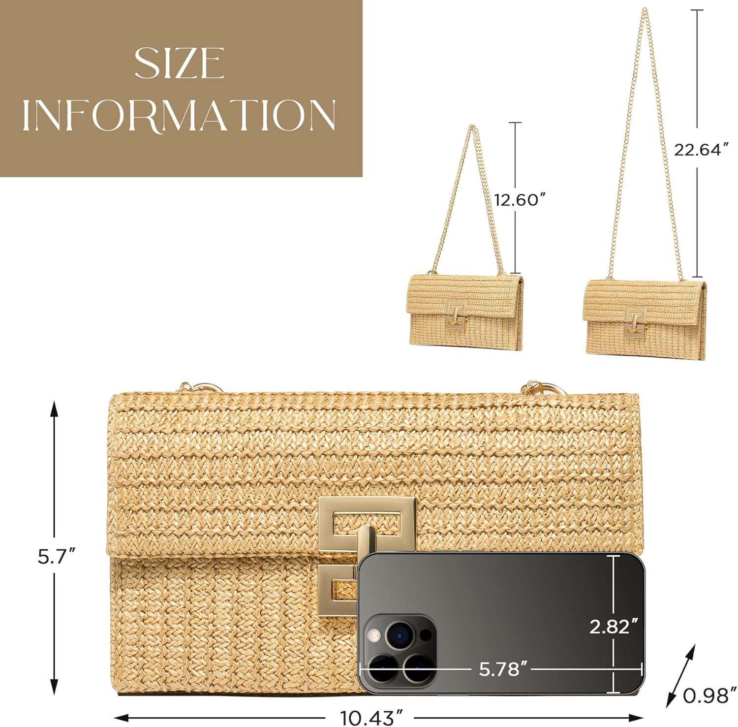 Woven Straw Clutch & Crossbody Bag - Perfect for Summer