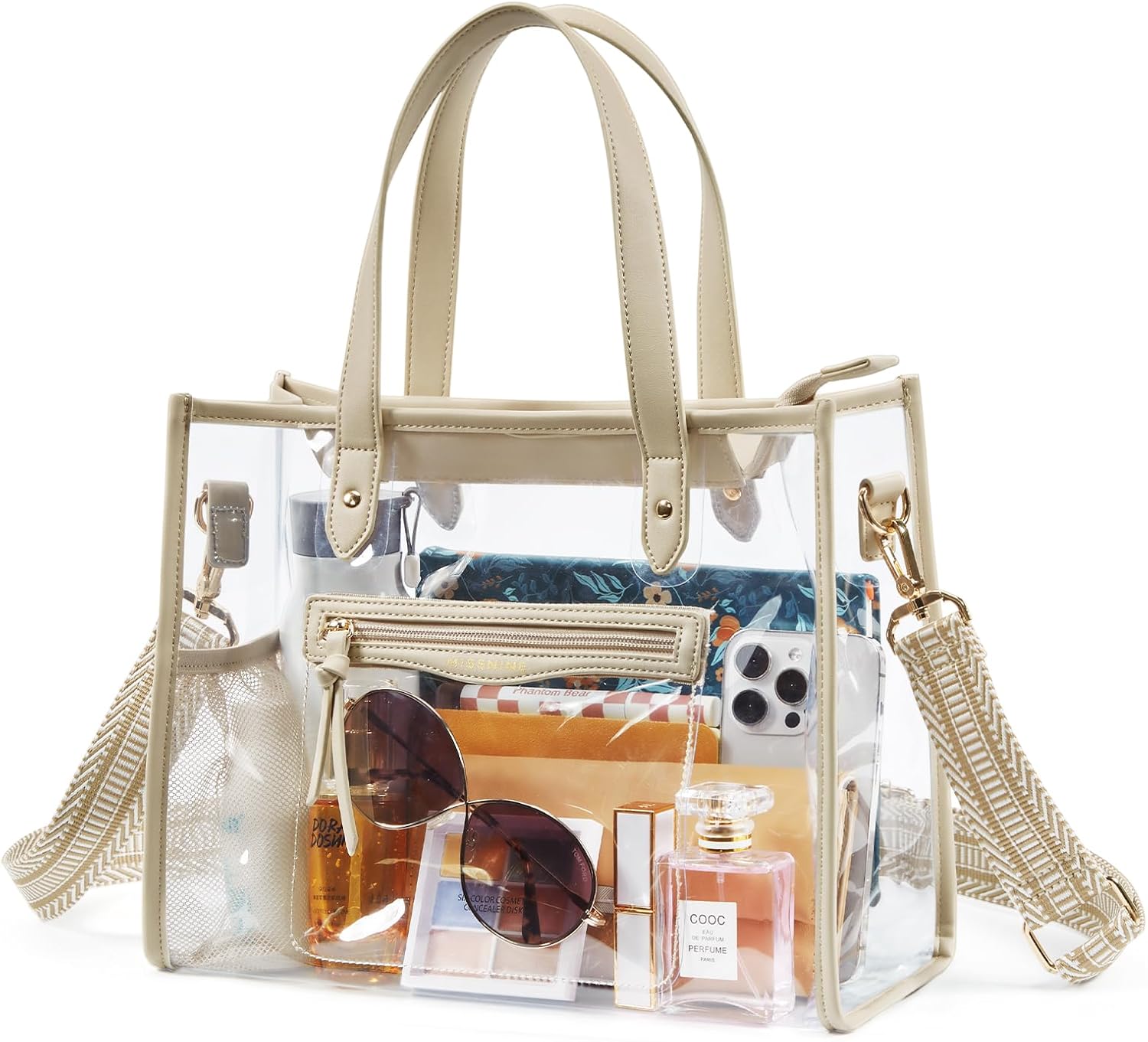 Clear Tote Bag with Guitar Strap - Perfect for Stadium Events, Concerts & Beach