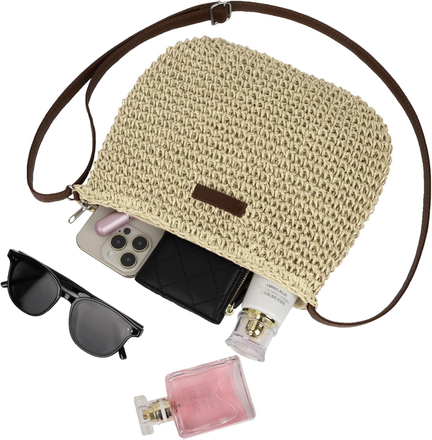 Handmade Straw Crossbody Bag - Perfect Summer Purse for Beach & Vacation