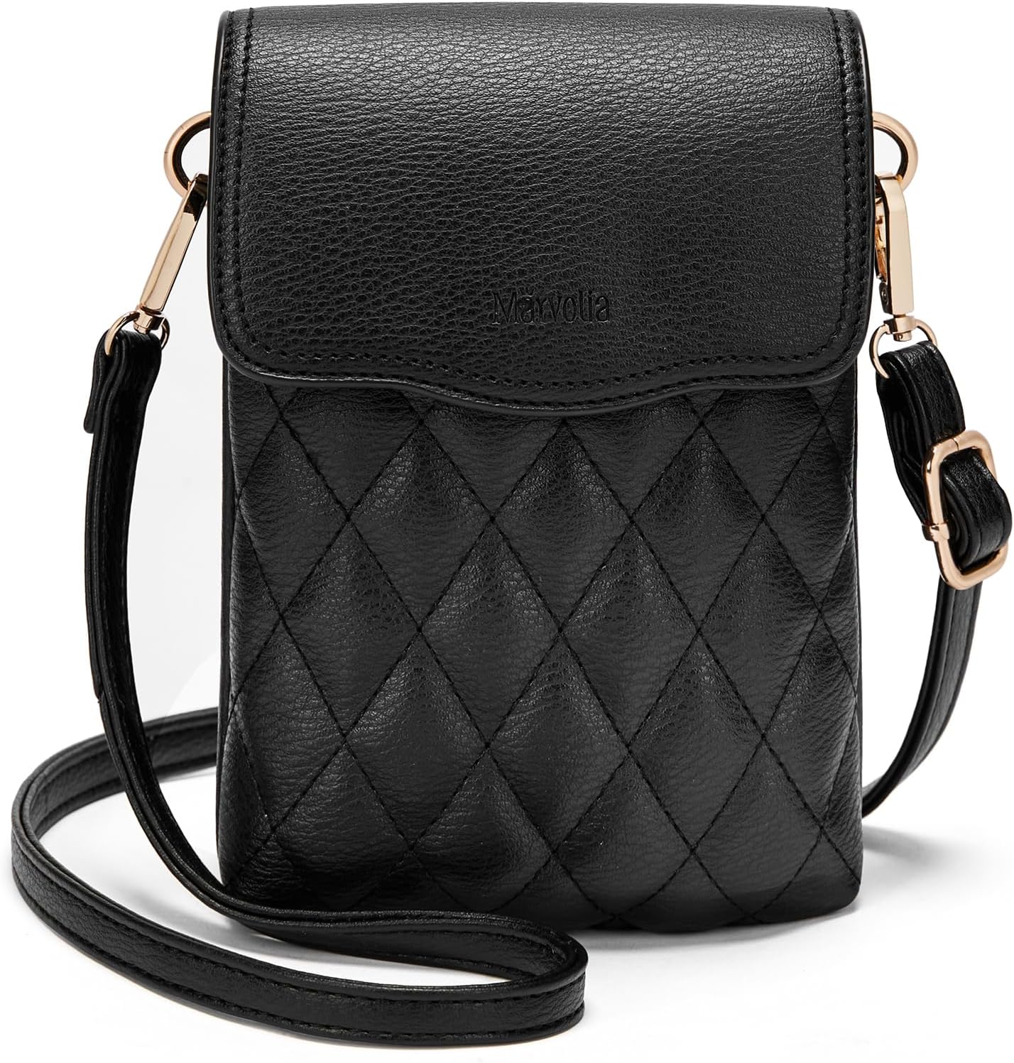 Marvolia Vegan Leather Crossbody Bag - Small Phone Purse for Women