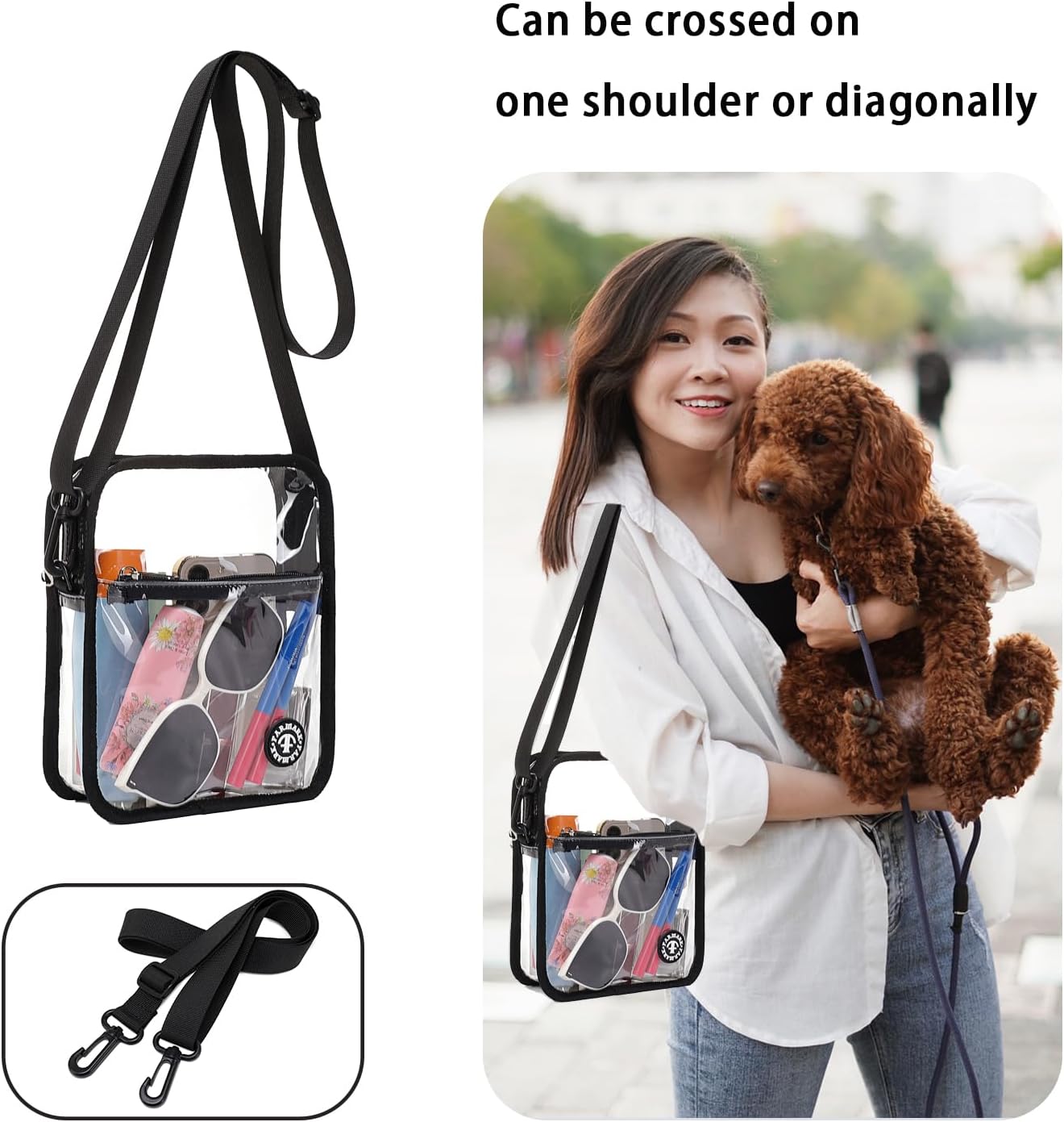 Stadium Approved Clear Crossbody Bag - Perfect for Concerts & Events