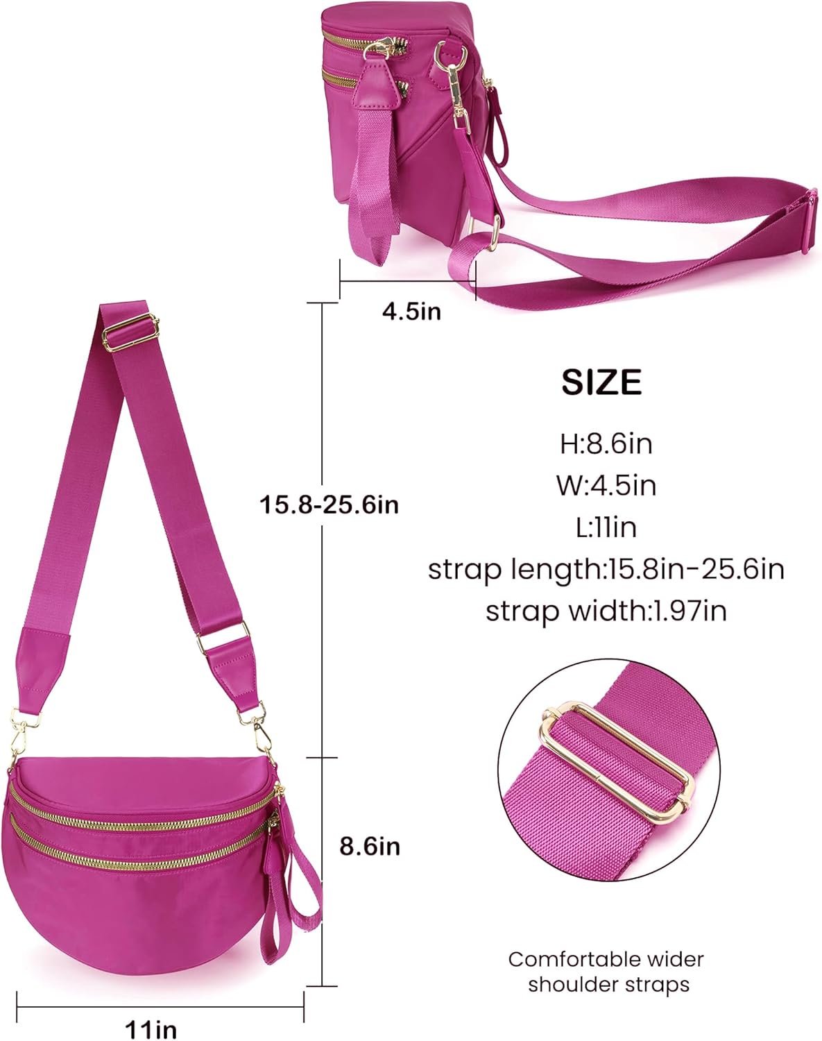 Trendy Nylon Crossbody Bag - Spacious Shoulder Bag & Bum Bag for Women