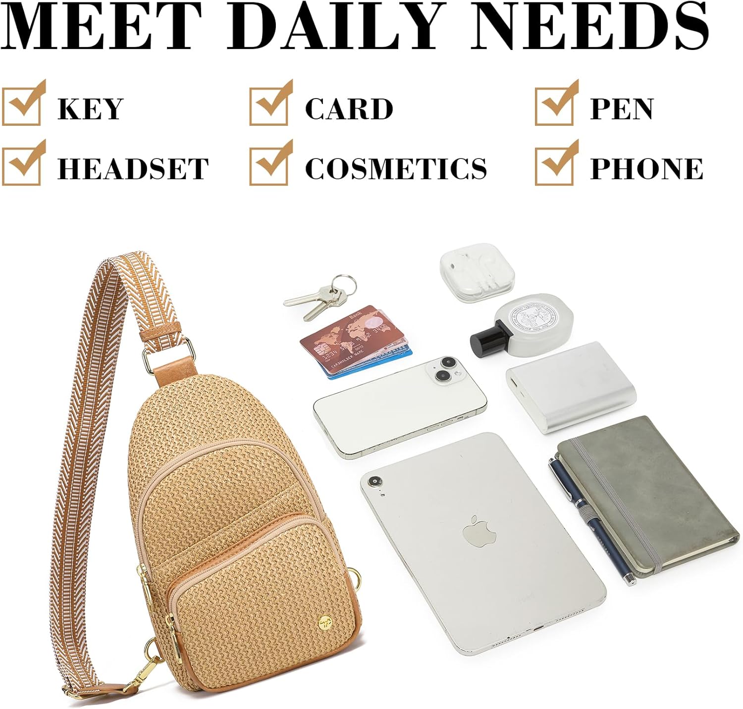 Haytijoe Straw Crossbody Bag - Summer Sling with RFID Protection
