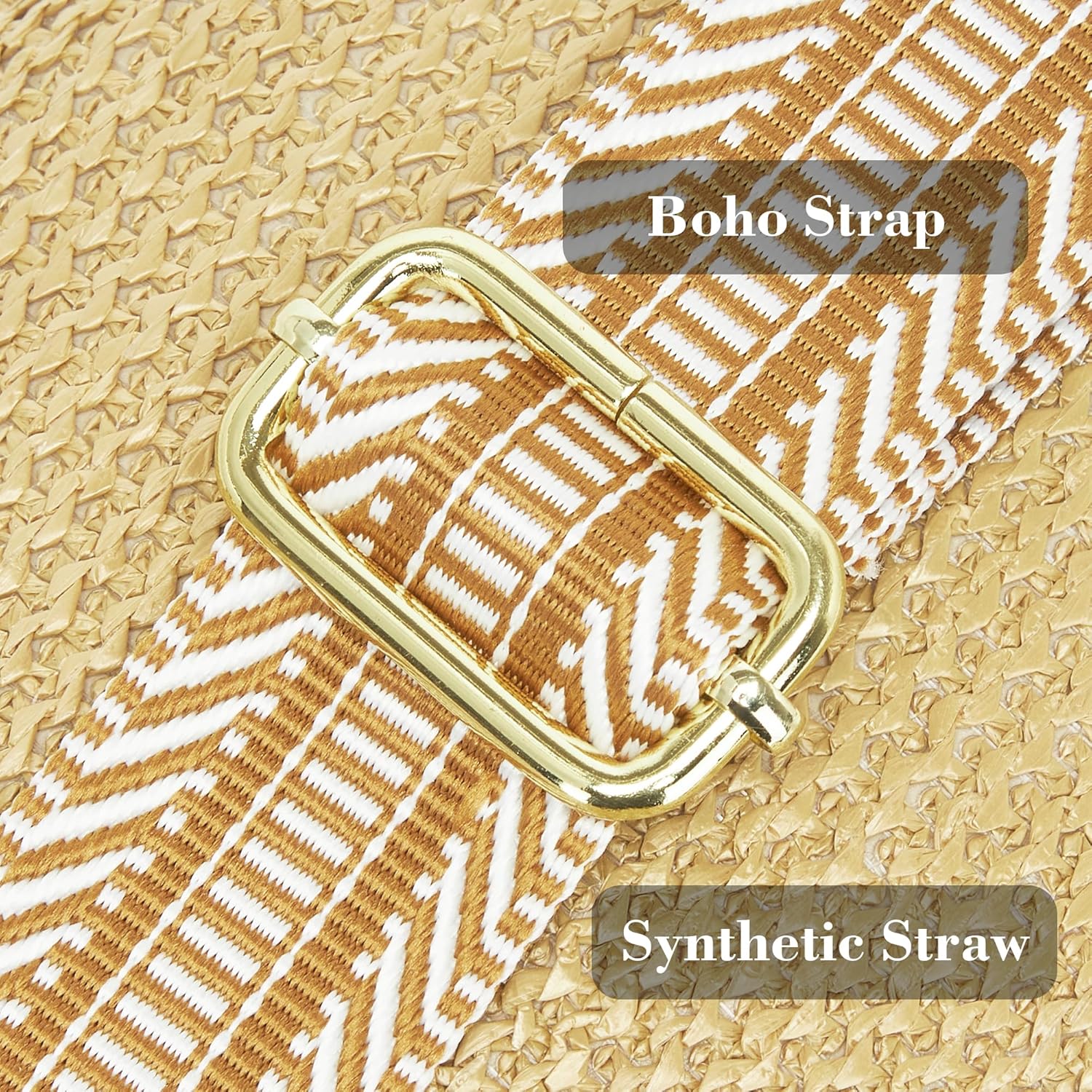 Haytijoe Straw Crossbody Bag - Summer Sling with RFID Protection