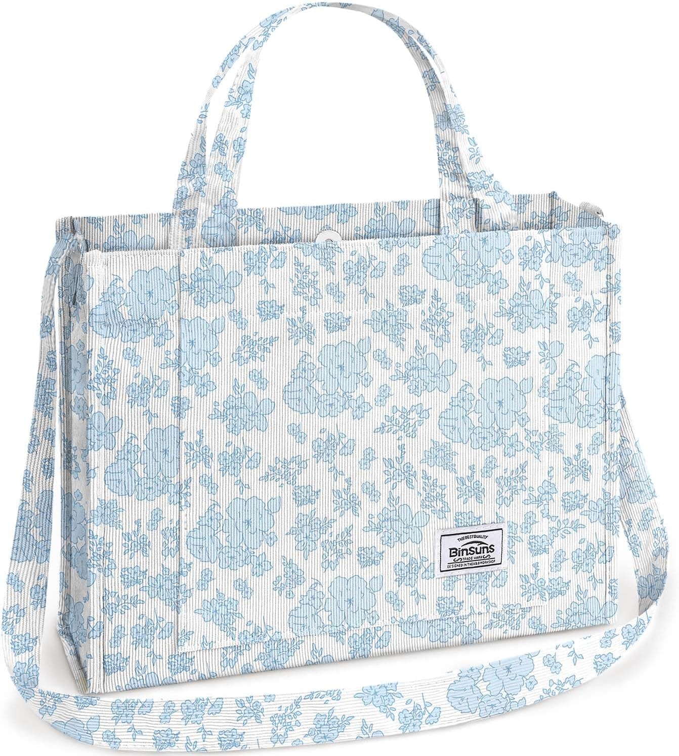 Corduroy Mini Tote Bag - Cute Crossbody Satchel for Everyday