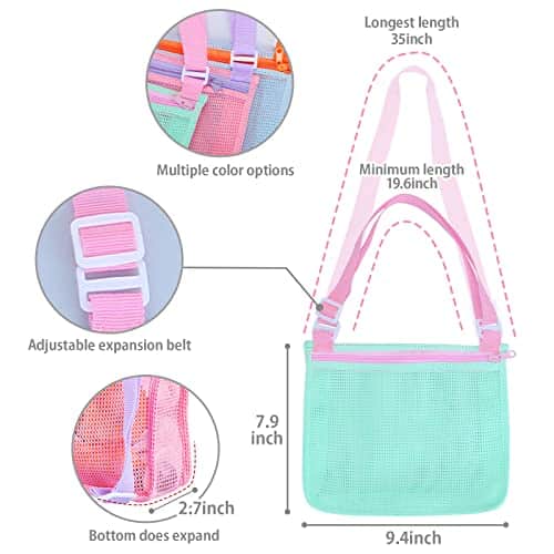 Buy Tagitary Beach Toy Mesh Beach Bag Kids Shell Collecting Bag Beach Sand Toy Seashell Bag Swimming Accessories for Boys and Girls(Only Bags,A Set of 3) from bestipro