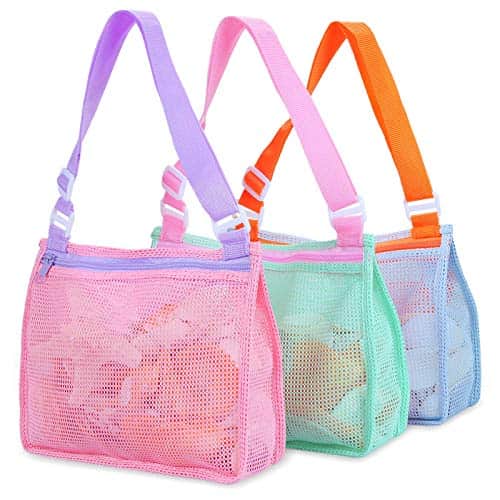 Buy Tagitary Beach Toy Mesh Beach Bag Kids Shell Collecting Bag Beach Sand Toy Seashell Bag Swimming Accessories for Boys and Girls(Only Bags,A Set of 3) from bestipro