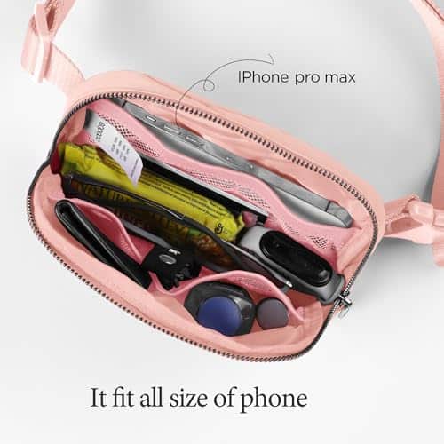 Buy ODODOS Unisex Mini Belt Bag with Adjustable Strap Small Fanny Pack for Workout Running Traveling Hiking, Light Pink from bestipro