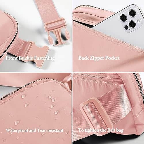 Buy ODODOS Unisex Mini Belt Bag with Adjustable Strap Small Fanny Pack for Workout Running Traveling Hiking, Light Pink from bestipro