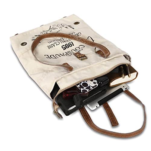 Buy Upcycled Large Canvas shoulder Bag for women canvas tote boho handbag by KPL from bestipro