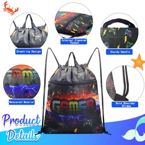 Buy Dinosaur Drawstring Backpack for Kids Girls and Boy,Boys Drawstring Bag,Sports Gym Bag for Boys, Kids Waterproof Swimming Bag Beach Sackpack from bestipro