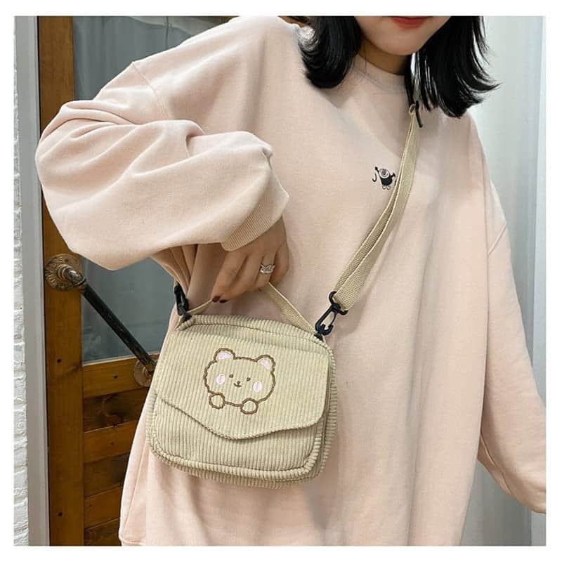 Buy Kawaii Corduroy Crossbody Purse & Wallet Set from bestipro