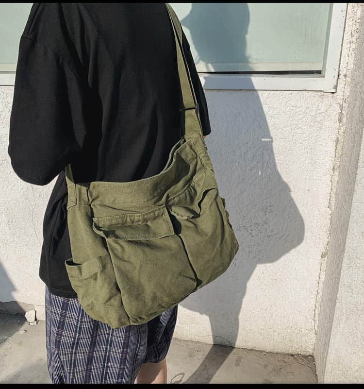 Buy Large Canvas Messenger Bag - Crossbody Shoulder Tote for Everyday from bestipro